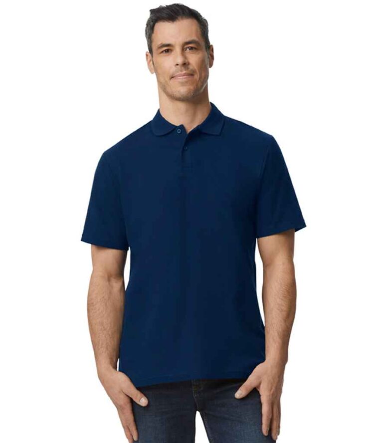 Navy Blue Gildan Soft Style Pique Polo Shirt