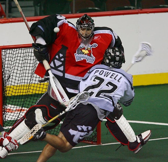 Action shot of Southern Box Lacrosse League